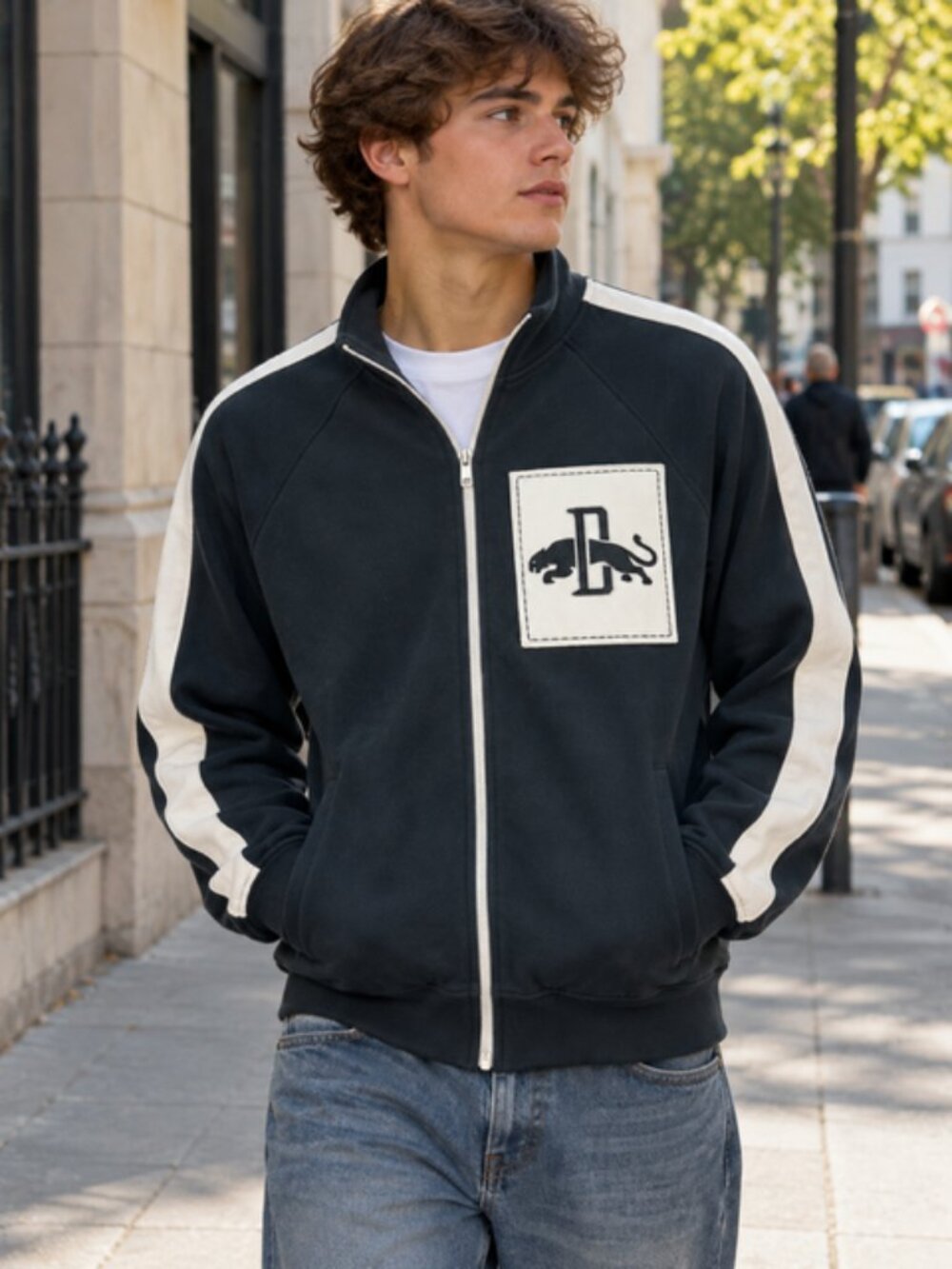 Puma Rudolf Dassler Schuhfabrik Track Jacket L Blue White Retro Made in Italy